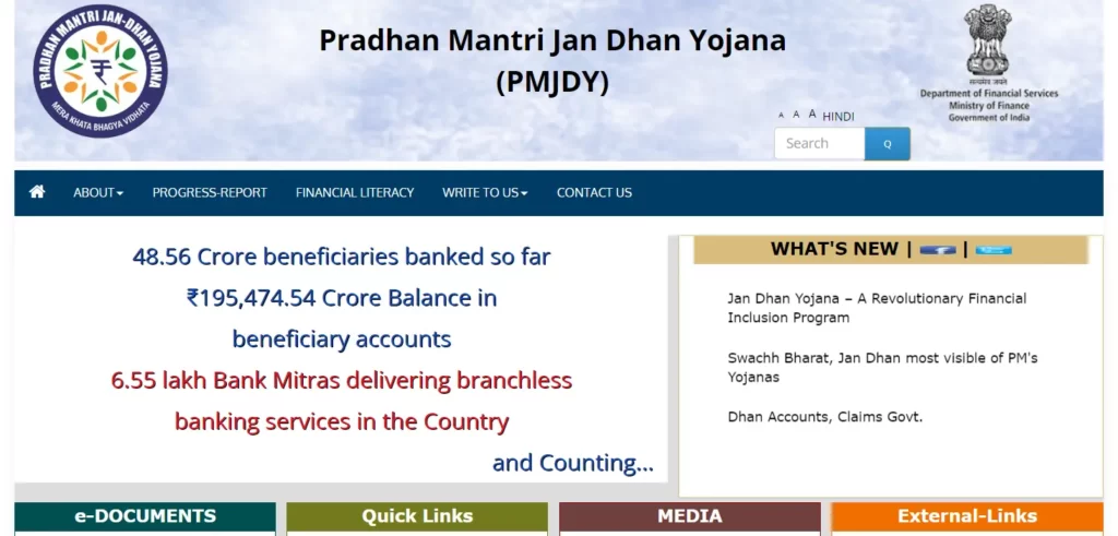 PM Jan Dhan Yojana account opening online
