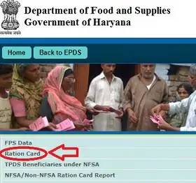 Haryana Ration Card List food